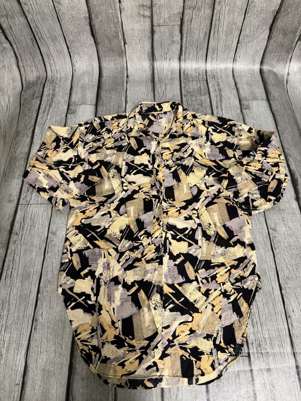 Vintage East River Clothing Co. Abstract Strokes Burton Up Shirt 80s Medium